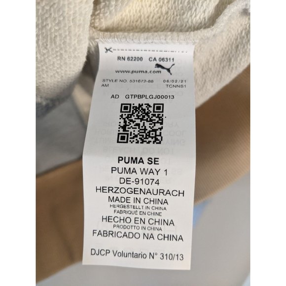 NWT Puma Downtown Crew Neck Sweatshirt XS Ivory Glow/Peach Parfait - Picture 8 of 13